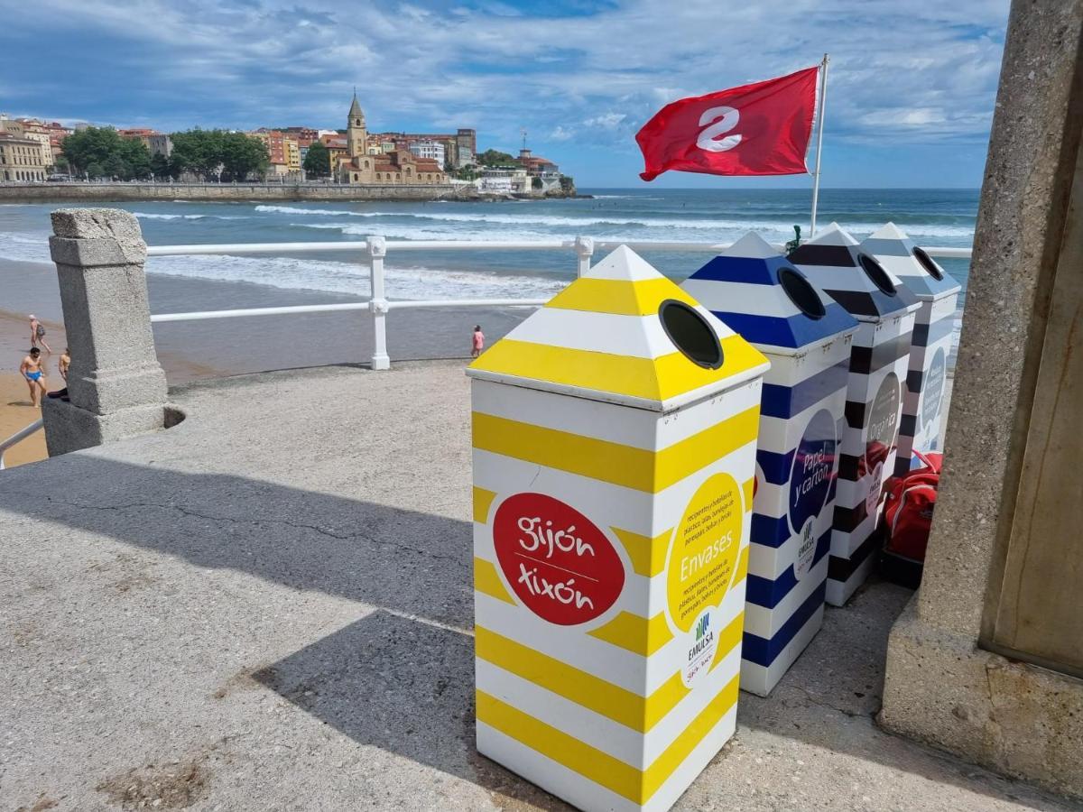Ferienwohnung Bonito Piso En Gijon Centro Playa Exterior foto